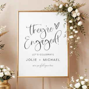 Affiche Boho Ils sont fiancés Fête de fiançailles