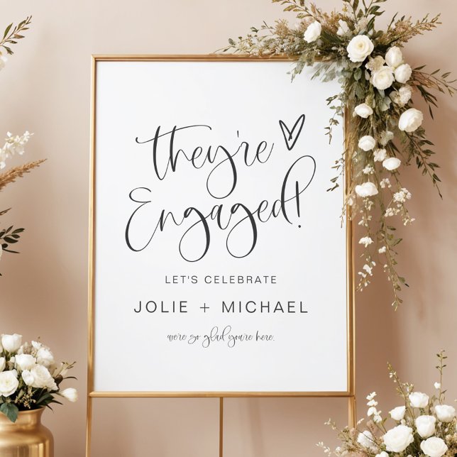 Affiche Boho Ils sont fiancés Fête de fiançailles (Créateur téléchargé)