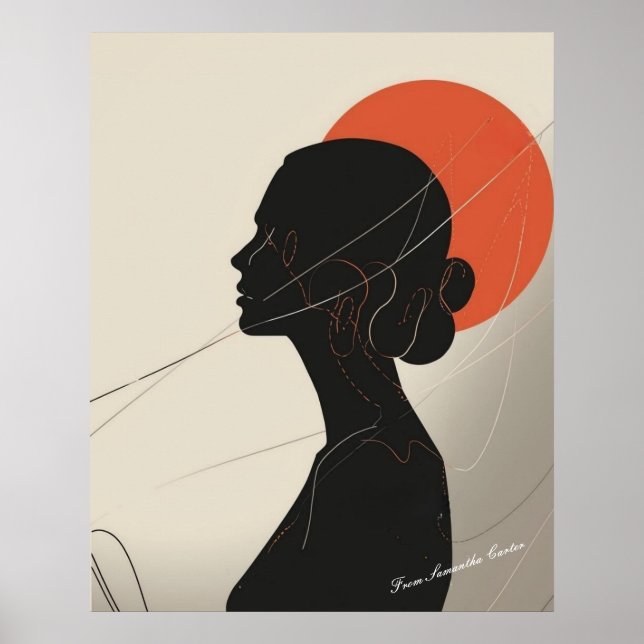Affiche Boho Inclusive Femme Silhouette avec Sunset Circle (Devant)