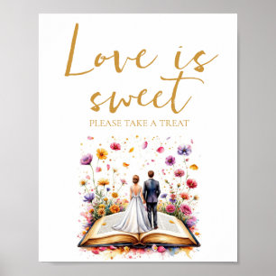 Affiche Boho L'amour Fleur sauvage est doux Prenez un sign