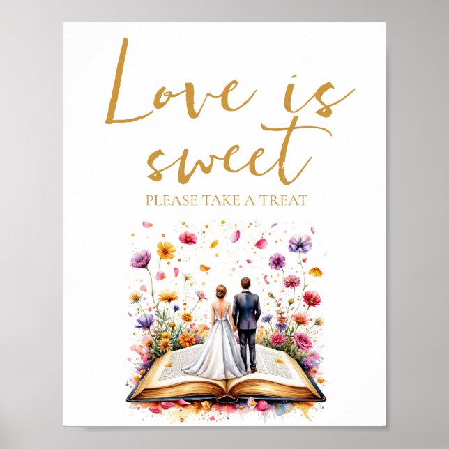Affiche Boho L'amour Fleur sauvage est doux Prenez un sign (Devant)