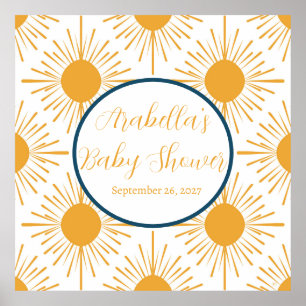 Affiche Boho Little Ray of Sun Baby shower neutre