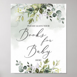 Affiche Boho livre vert tendance pour bébé signe
