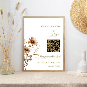 Affiche Boho mariage Capture amour code QR mariage photo