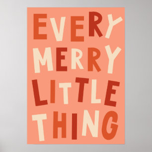 Affiche Boho Merry Little Things Christmas Art Print