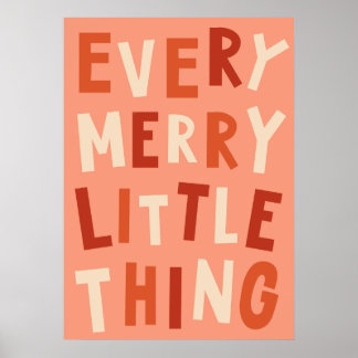 Affiche Boho Merry Little Things Christmas Art Print