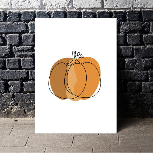 Affiche Boho Minimal Citrouille Automne 