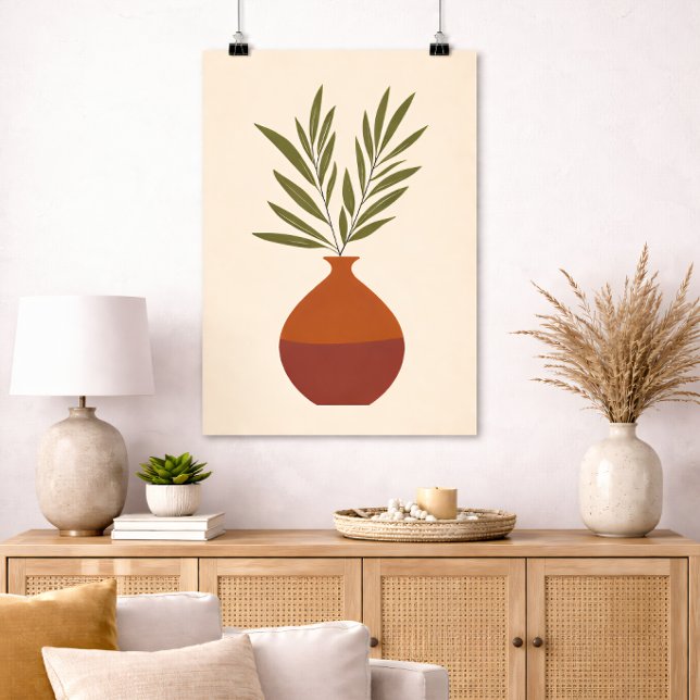 Affiche Boho Minimal Vase Botanical Neutral Terracotta (Créateur téléchargé)