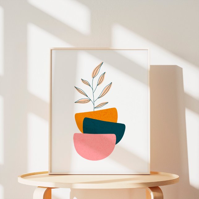 Affiche Boho minimaliste Botanique Abstrait (Créateur téléchargé)