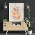 Affiche Boho minimaliste Botanique Feuille Neutre Tons Ter<br><div class="desc">Peinture botanique simple dans des teintes neutres terre d'orange,  taupe et pêche.</div>