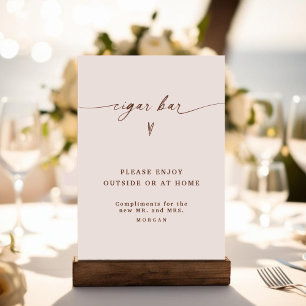 Affiche Boho Minimaliste Favoriser Cigar Bar Mariage Signa