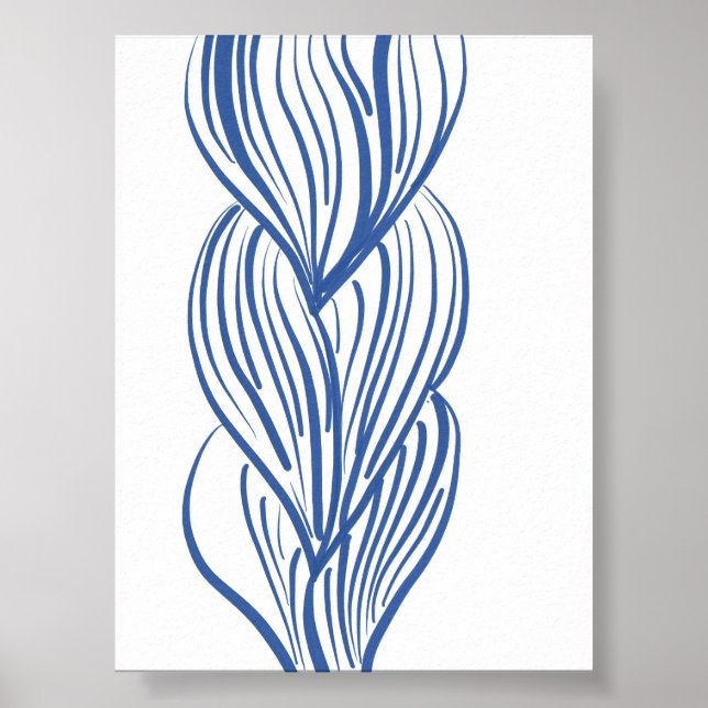 Affiche Boho minimaliste ligne bleue (Devant)