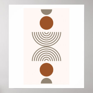 Affiche Boho Modern Abstract Geometric Botanical Art