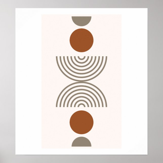 Affiche Boho Modern Abstract Geometric Botanical Art (Devant)