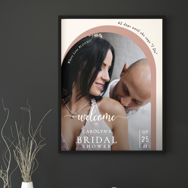 Affiche Boho Modern Arch Photo Bridal Shower Welcome (Créateur téléchargé)