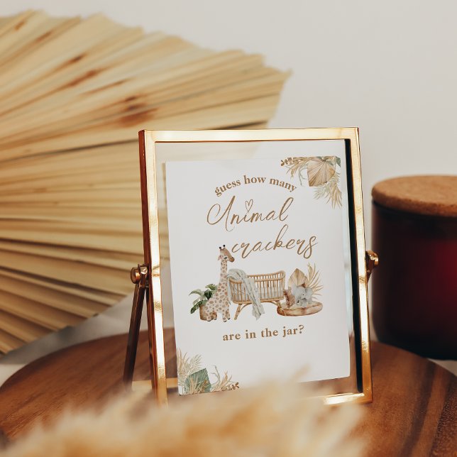 Affiche Boho Modern Heart Font Baby shower Guess Game Sign (Créateur téléchargé)