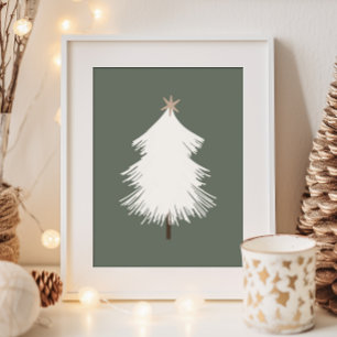 Affiche Boho moderne Beige et or Arbre de Noël Imprimer