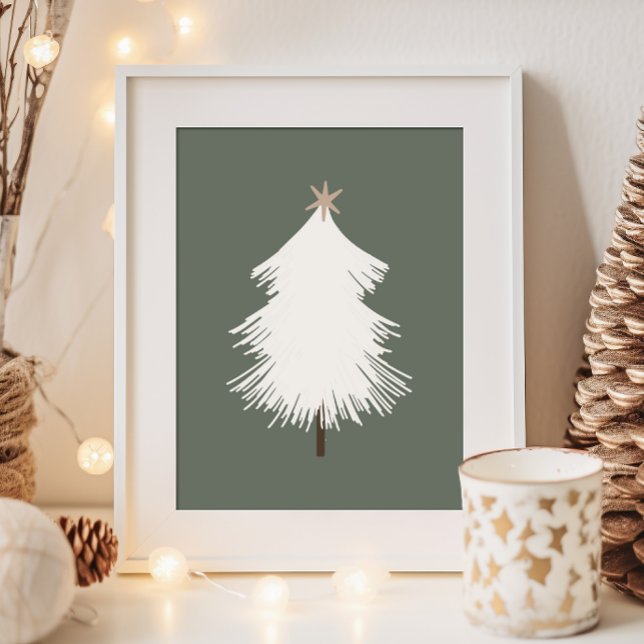 Affiche Boho moderne Beige et or Arbre de Noël Imprimer (Créateur téléchargé)