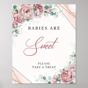 Affiche Boho moderne blush or eucalyptus Baby Are Sweet