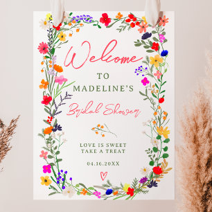 Affiche Boho moderne fleurs sauvages éclatantes accueil de