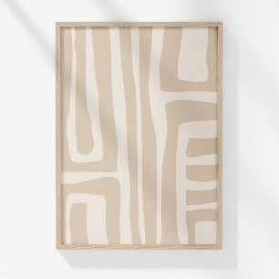 Affiche Boho Moderne Muted Beige Neutre Art Abstrait