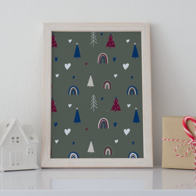 Affiche Boho moderne Noël Vert Mur Art Imprimer (Créateur téléchargé)