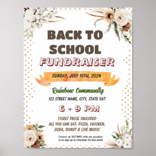 Affiche Boho modifiable retour à l'école flyer