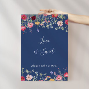 Affiche Boho Multicolor Fleur sauvage L'amour est signe do