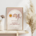 Affiche Boho n'est pas elle magnifique 1er anniversaire Ar<br><div class="desc">Beau arc-en-ciel bohème et soleil 1er anniversaire arc-en-ciel affiche de bienvenue.</div>