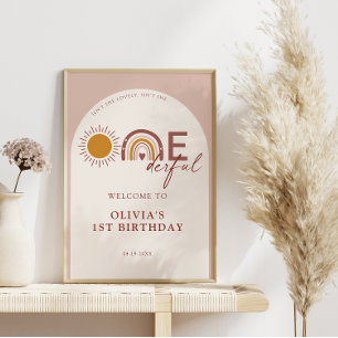 Affiche Boho n'est pas elle magnifique 1er anniversaire Ar