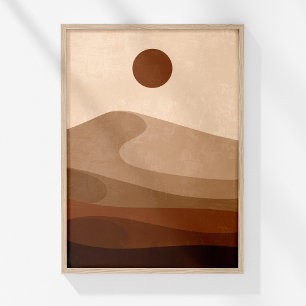 Affiche Boho Neutral Paysage Abstrait Desert Wall Art
