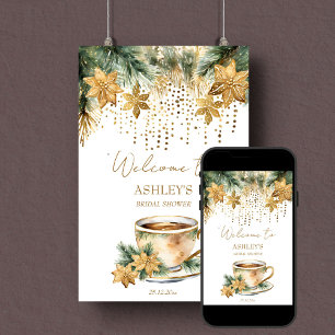 Affiche Boho Noël hiver nuptiale signe de bienvenue