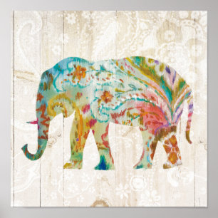 Affiche Boho Paisley Elephant II