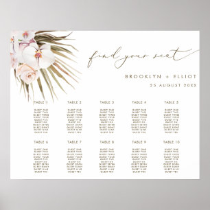 Affiche Boho Pampas Grass 10 Tables Plan Mariage