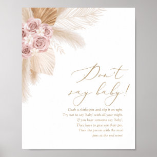 Affiche Boho Pampas Grass Baby shower Late Night Diapos