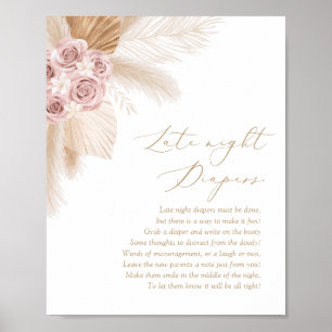 Affiche Boho Pampas Grass Baby shower Late Night Diapos
