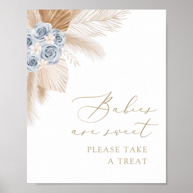 Affiche Boho Pampas Grass Bébés sont doux Prenez un traite (Devant)