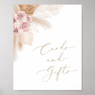 Affiche Boho Pampas Grass Girl Baby Shower Cards and Gifts