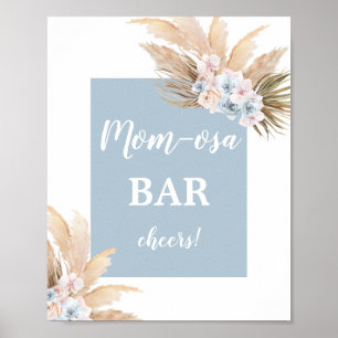 Affiche Boho Pampas Grass Mimosa Bar Symbole garçon