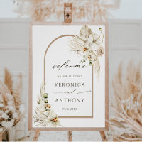 Boho Pampas Orchidée en herbe Mariage Floral Bienv