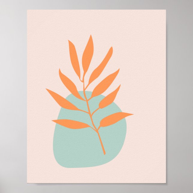 Affiche Boho Pastel minimaliste Art Abstrait Floral (Devant)