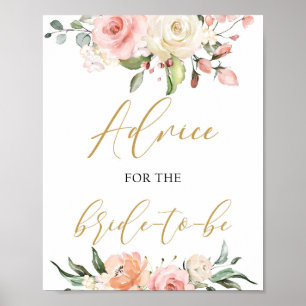 Affiche Boho pêche conseil floral rose pour le signe de la