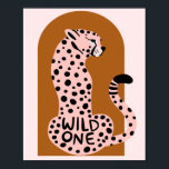 Affiche Boho Pink Leopard Wild One Art Print<br><div class="desc">Avec un design boho rose amusant,  cette impression d'art sauvage est parfaite pour ajouter de l'intérêt à vos murs !</div>