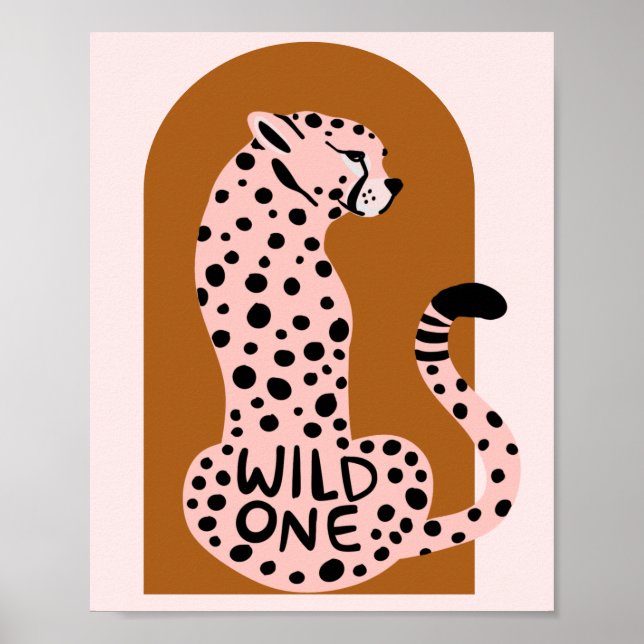 Affiche Boho Pink Leopard Wild One Art Print (Devant)
