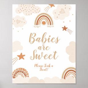 Affiche Boho Rainbow Baby sont doux signe