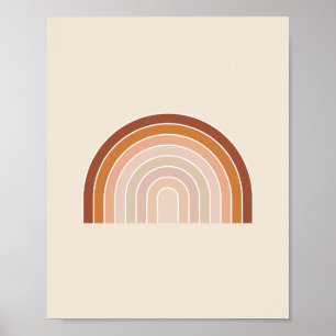 Affiche Boho Rainbow Beige Terracotta