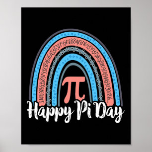 Affiche Boho Rainbow Happy Pi Day 3.14 Math Geek 3