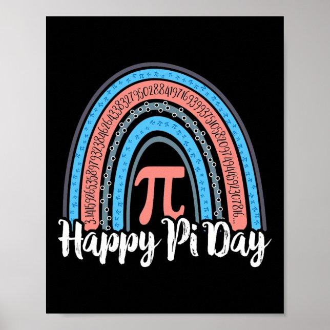 Affiche Boho Rainbow Happy Pi Day 3.14 Math Geek 3 (Devant)