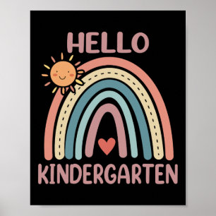 Affiche Boho Rainbow Heart For Teachers Women Hello Kinder
