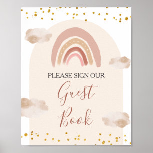 Affiche Boho Rainbow n'est pas elle Onederful livre d'hôte